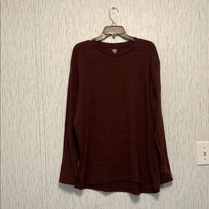 Athletic Works Men's XL T-shirt Long Sleeve Shirt Dri Works Maroon Color